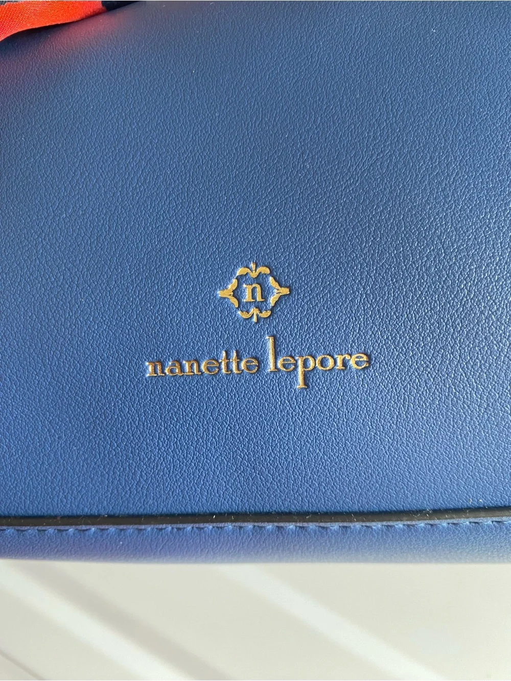 Nanette Lepore Navy Blue Tote with Floral Scarf